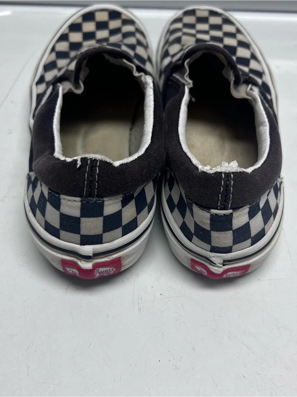 Vans Kids Slip-On Checkerboard Sneakers - Black & White Size 3 US Kids